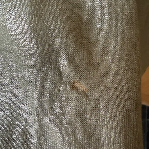 Pre-Loved Club Monaco Beige Metallic Linen Sweater - Size Medium - Picture 6 of 6